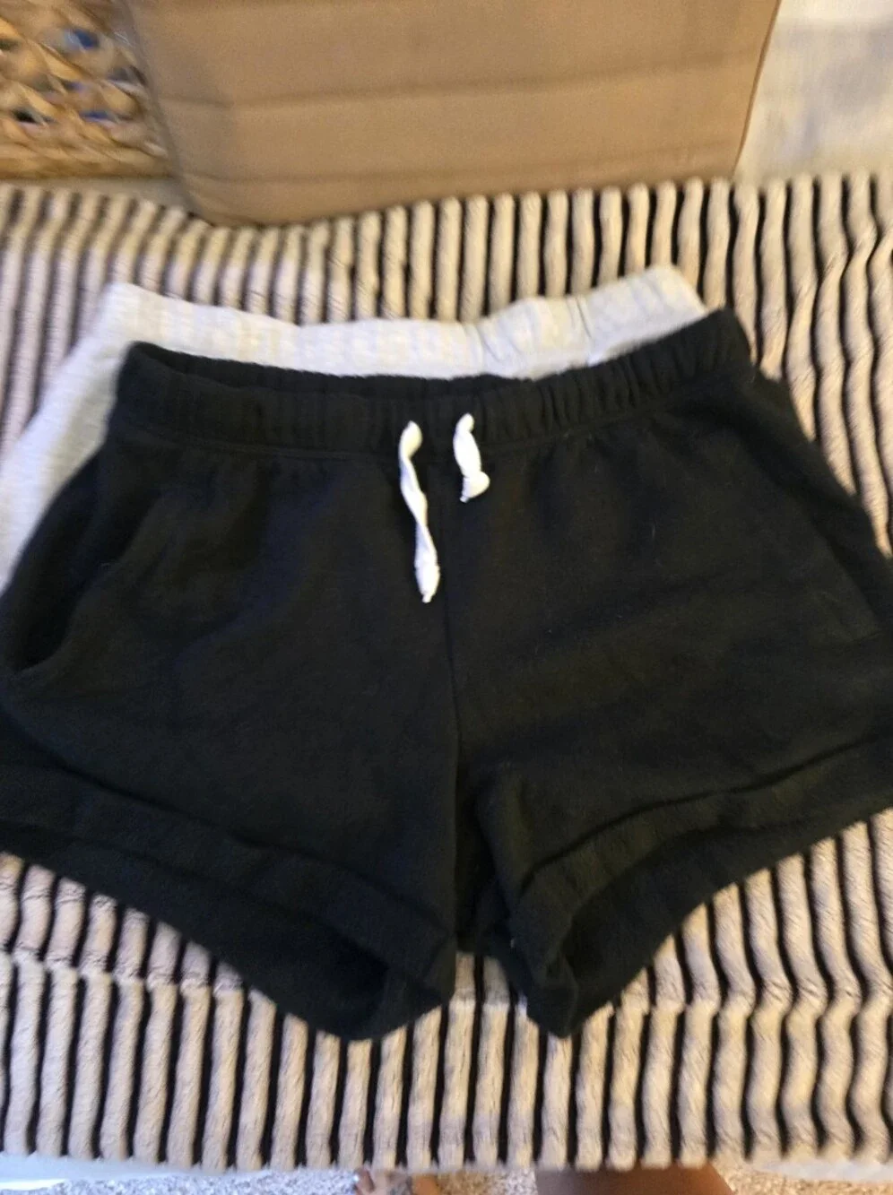 PINK VS (Set Of 2) Logo Lounge Shorts In Light Gray & Black